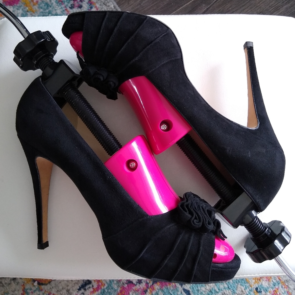 BRIAN ATWOOD suede peep-toe stilettos